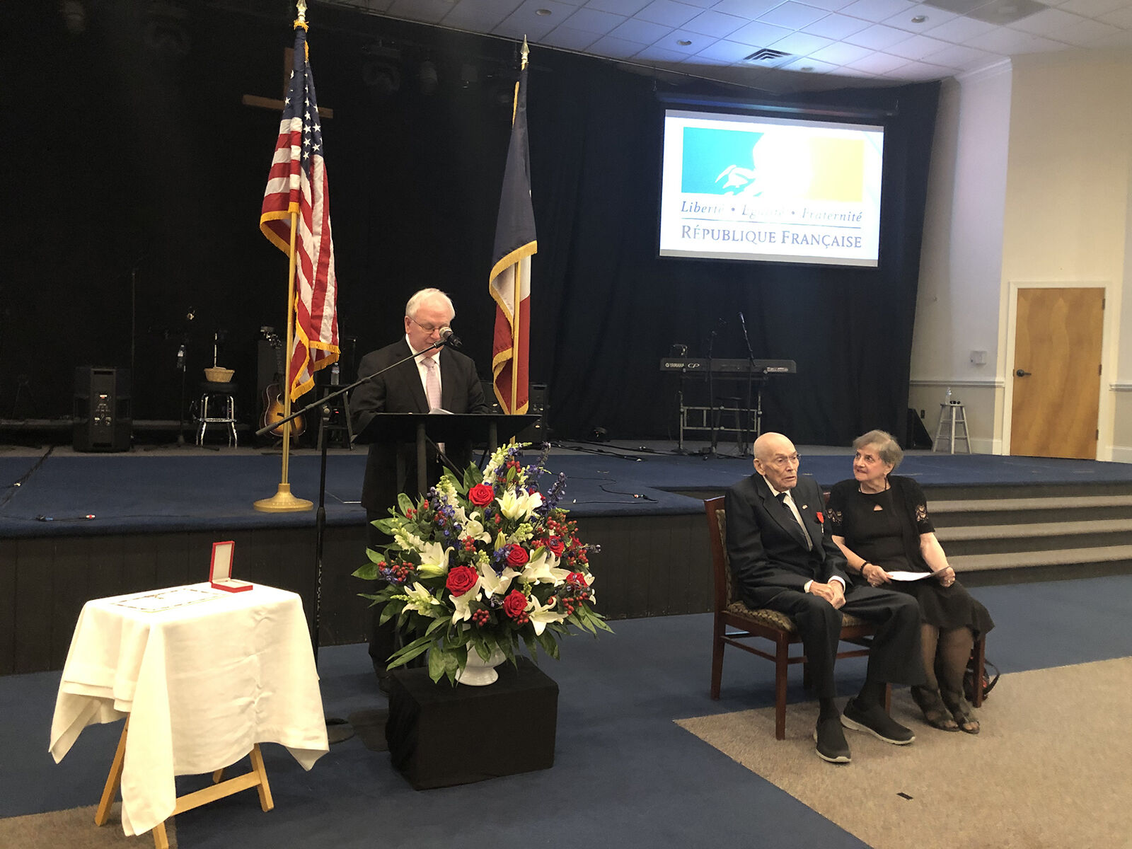World War II veteran Earl Snypes receives the French Legion of Honor